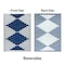 World Rug Gallery Bohemian Stripe Diamond Reversible Recycled Plastic 7'10'' X 10' Navy Outdoor Rug 6071NAVY8X10 - alternate 2